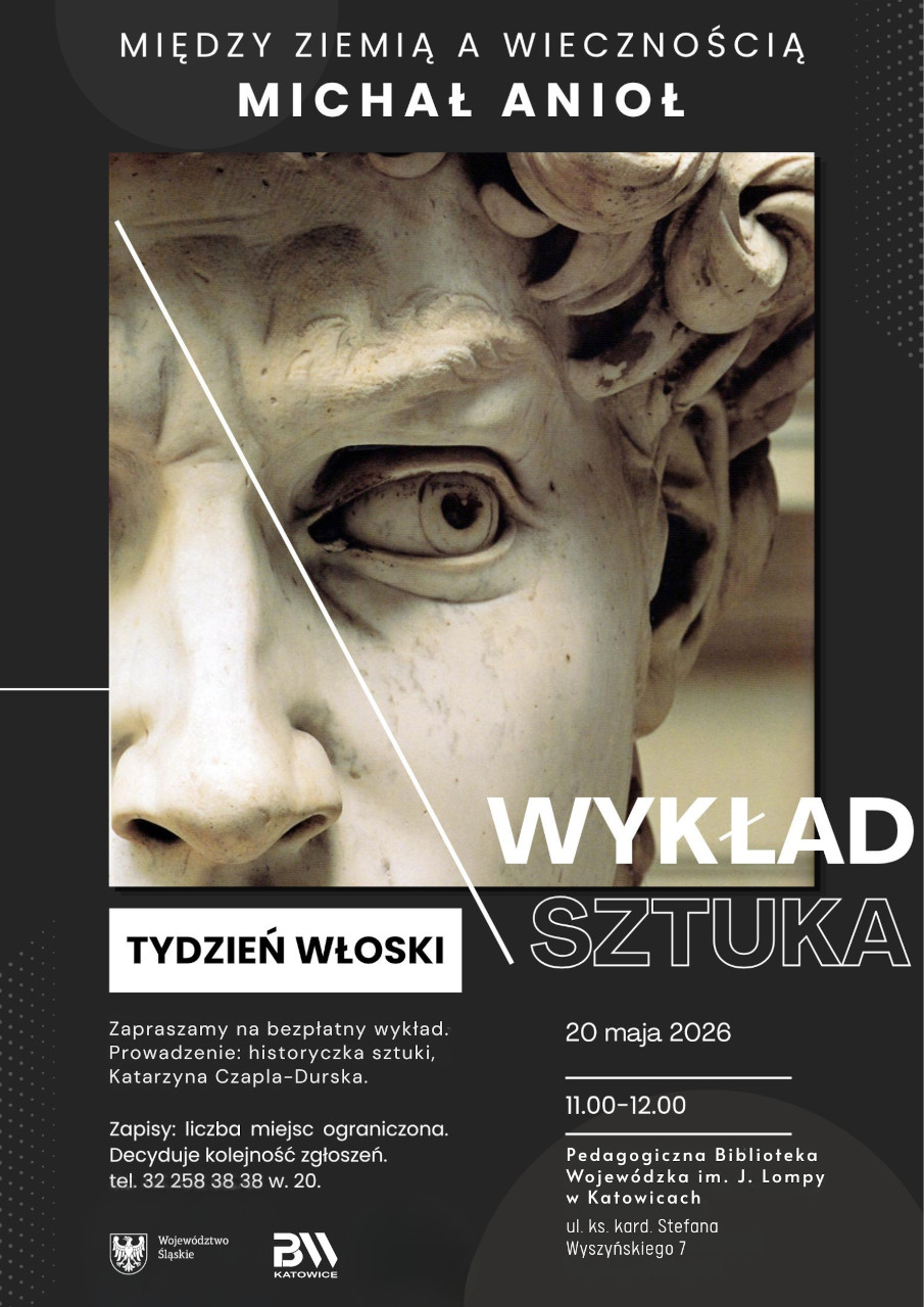 Plakat wykładu na temat Michała Anioła