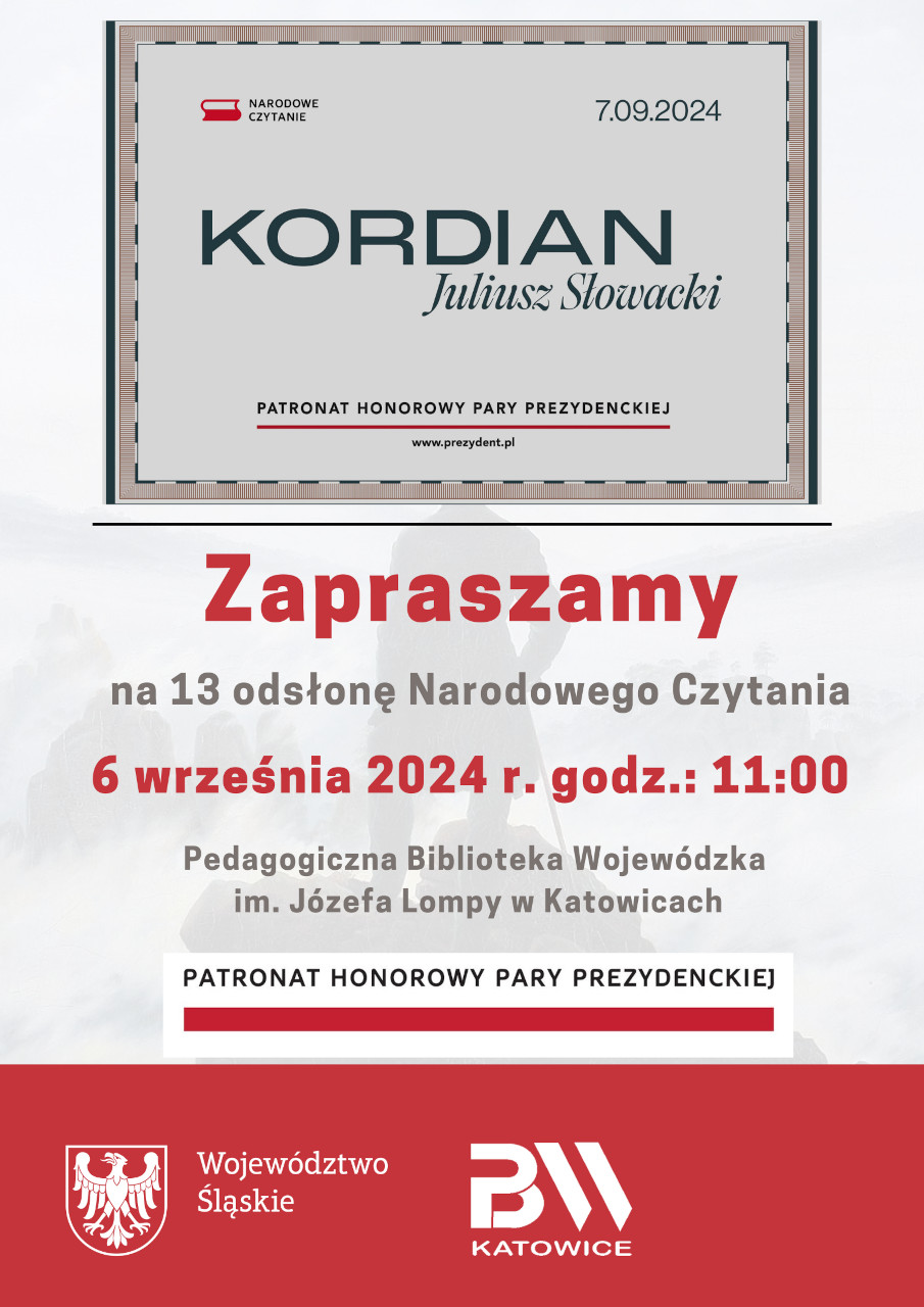 Zaproszenie do udziału w trzynastej edycji Narodowego Czytania w PBW w Katowicach